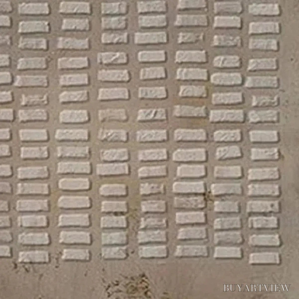 ARTOVITAS Textured Beige Grid – Minimalist Textured Painting - image 3