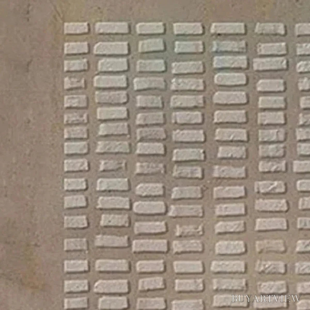ARTOVITAS Textured Beige Grid – Minimalist Textured Painting - image 5