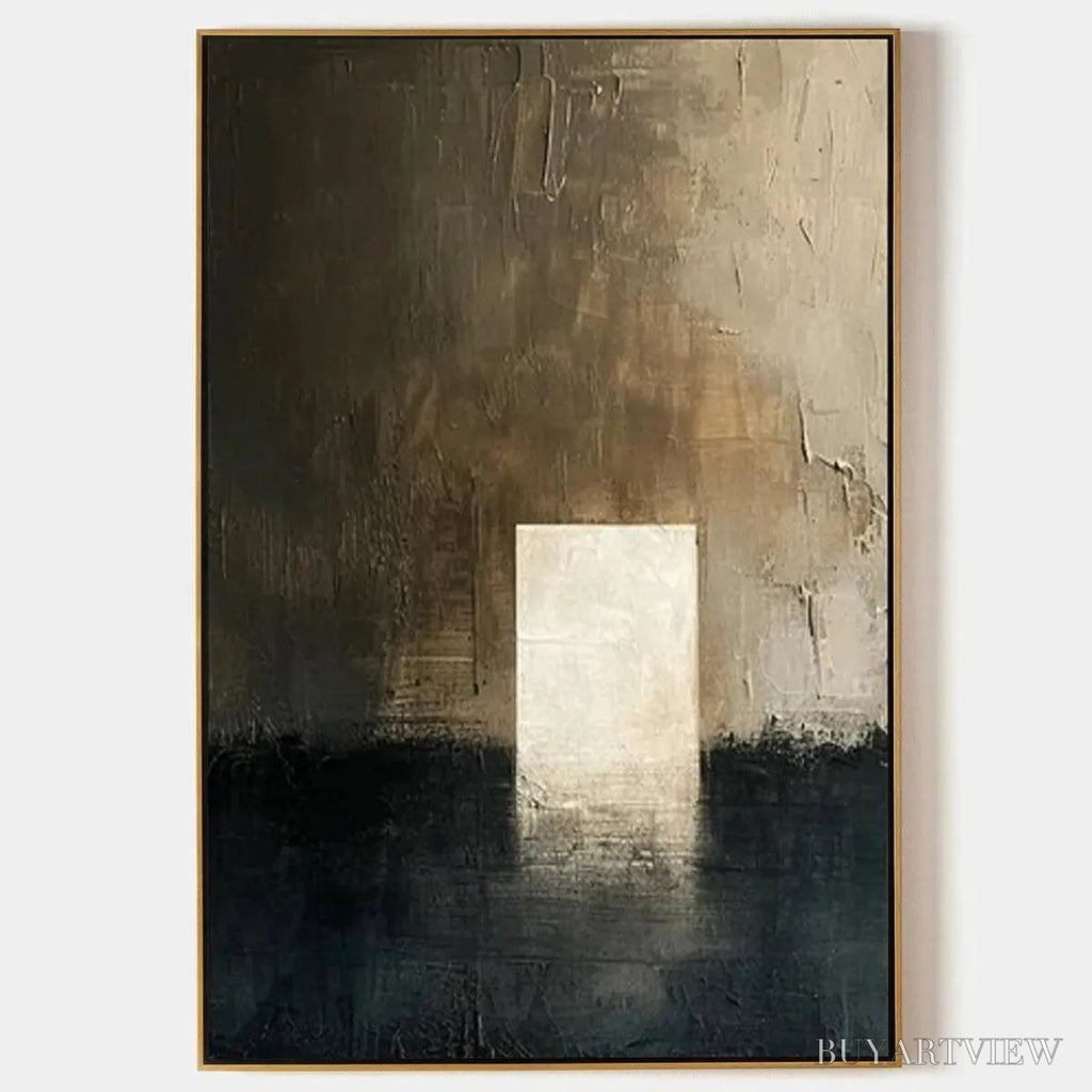 ARTOVITAS Minimalist Doorway – Textured Abstract Painting, Vertical - image 1