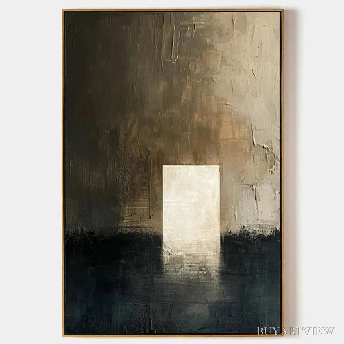 ARTOVITAS Minimalist Doorway – Textured Abstract Painting, Vertical - image 1