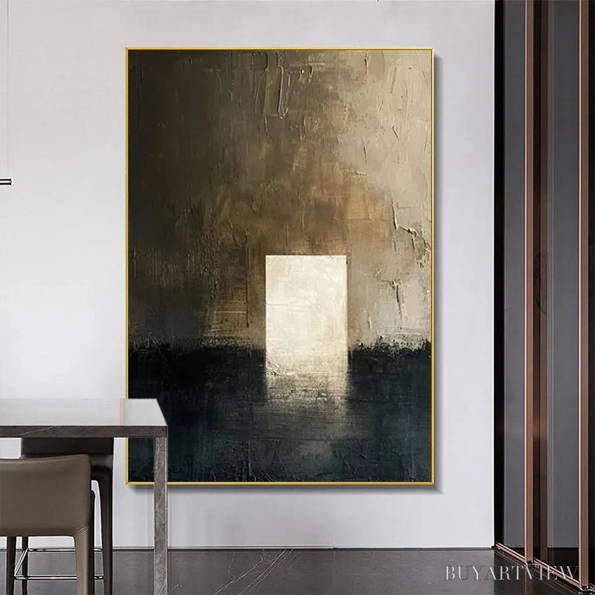 ARTOVITAS Minimalist Doorway – Textured Abstract Painting, Vertical - image 2