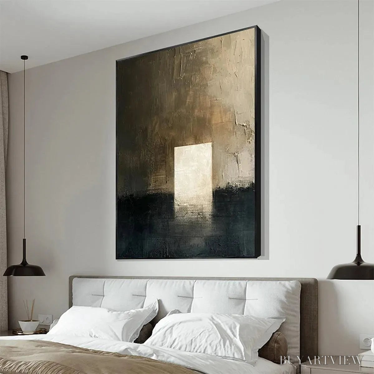 ARTOVITAS Minimalist Doorway – Textured Abstract Painting, Vertical - image 4