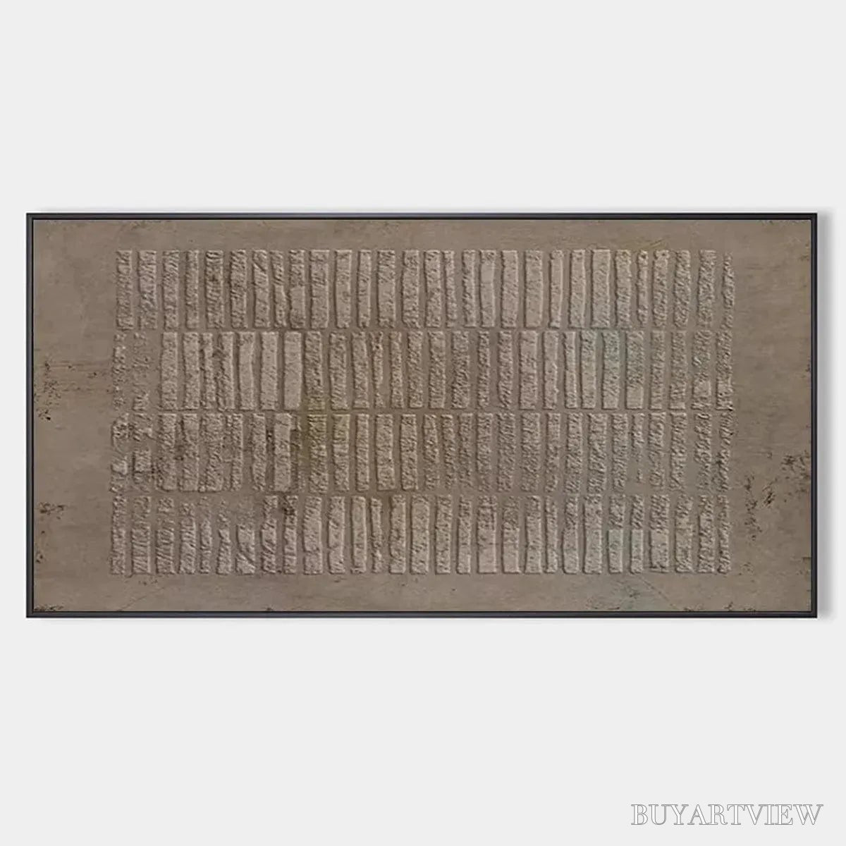 ARTOVITAS Textured Rectangle Array – Minimalist Textured Painting in Brown - image 1