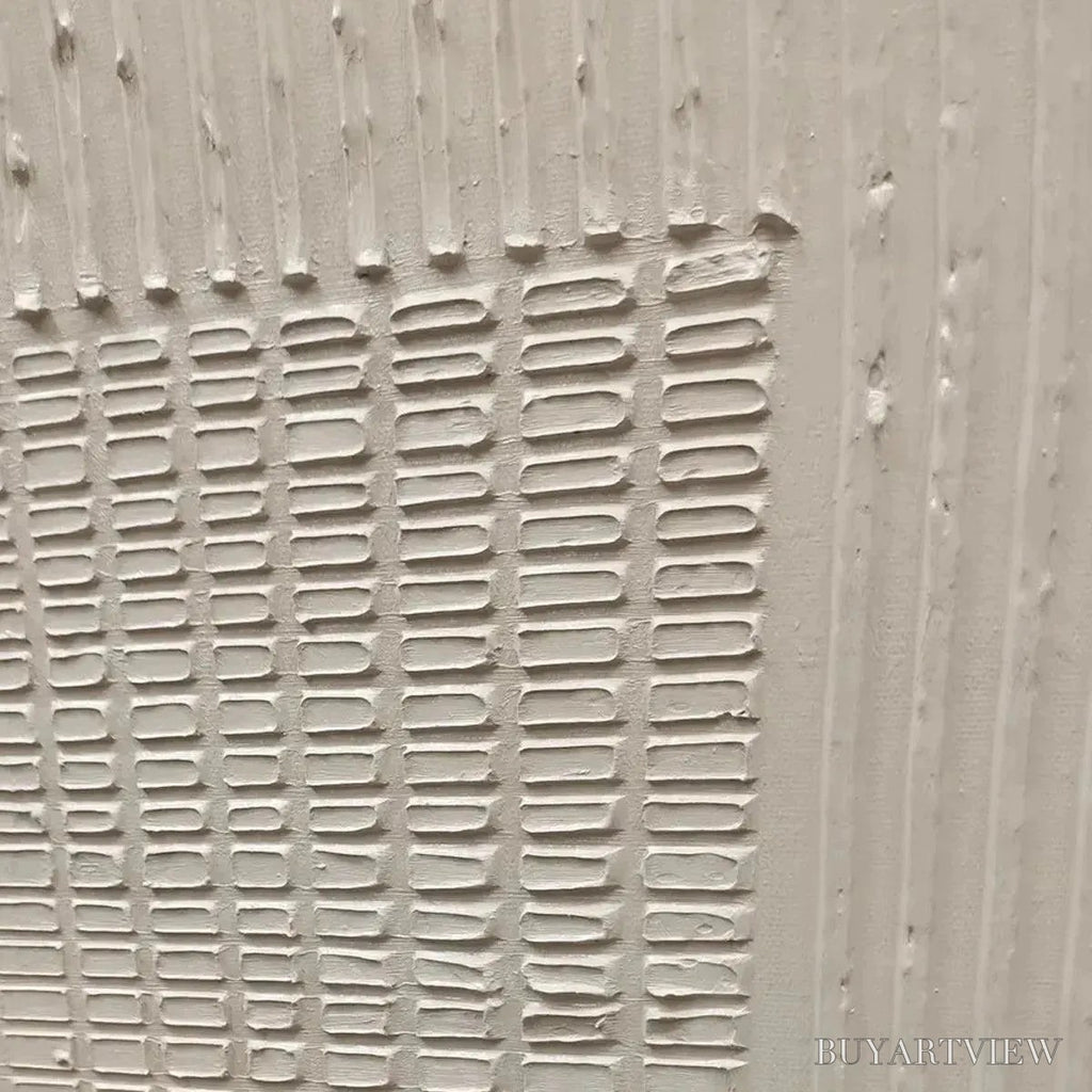 ARTOVITAS Beige Texture Diptych – Textured Abstract Painting in Beige - image 6