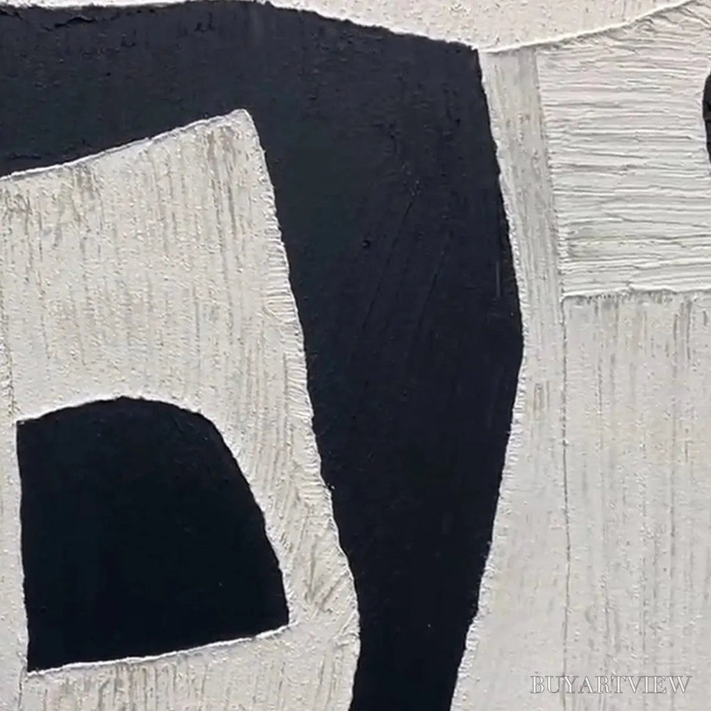 ARTOVITAS Black and White Abstract – Minimalist Abstract Painting - image 3