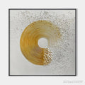 ARTOVITAS Golden Harmony – Textured Gold and White Abstract Painting, Square - image 1
