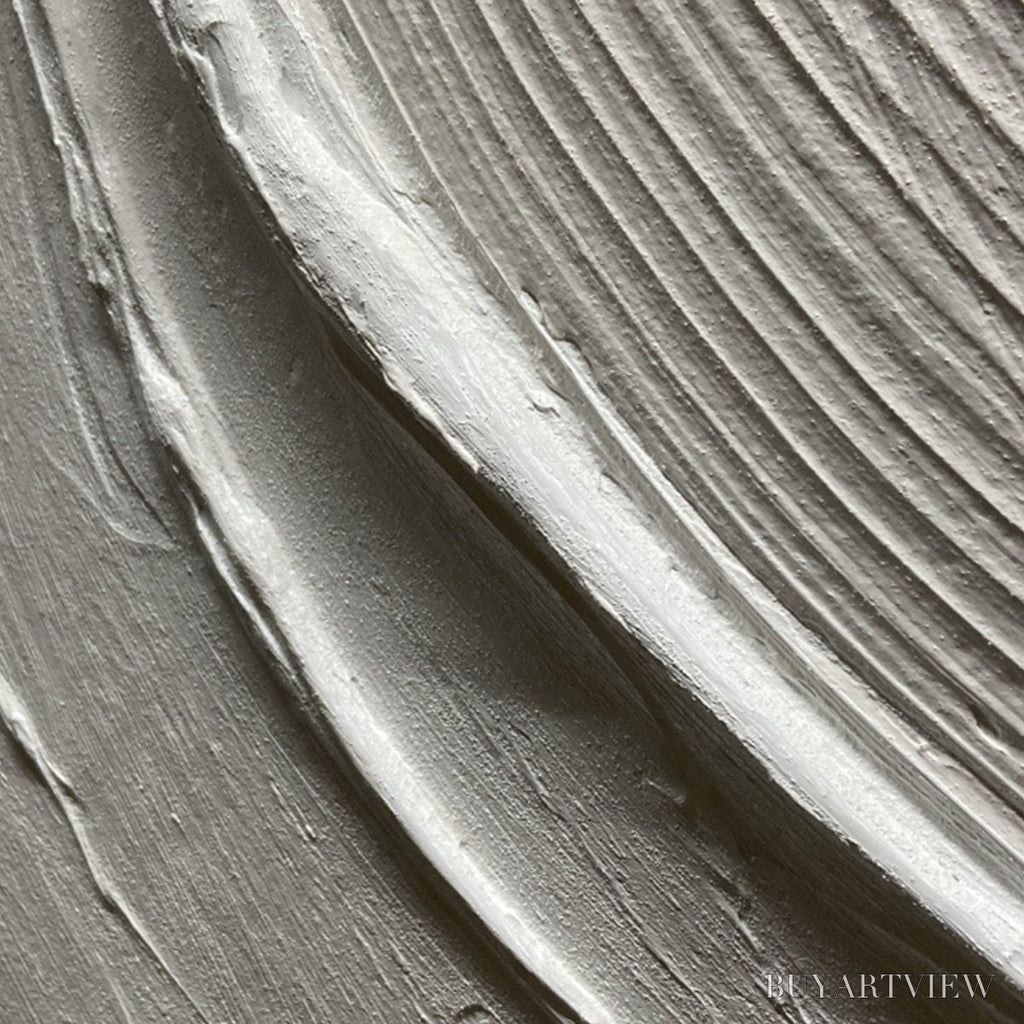 ARTOVITAS Serene Ripples – Abstract Minimalist Textured White Painting - image 6