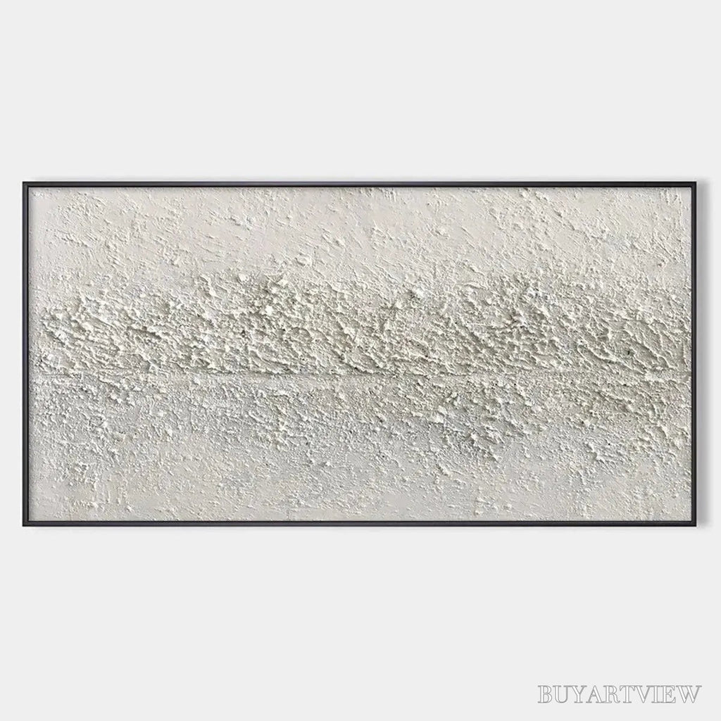 ARTOVITAS Textured Whispers – Textured Minimalist Abstract Painting in White - image 1