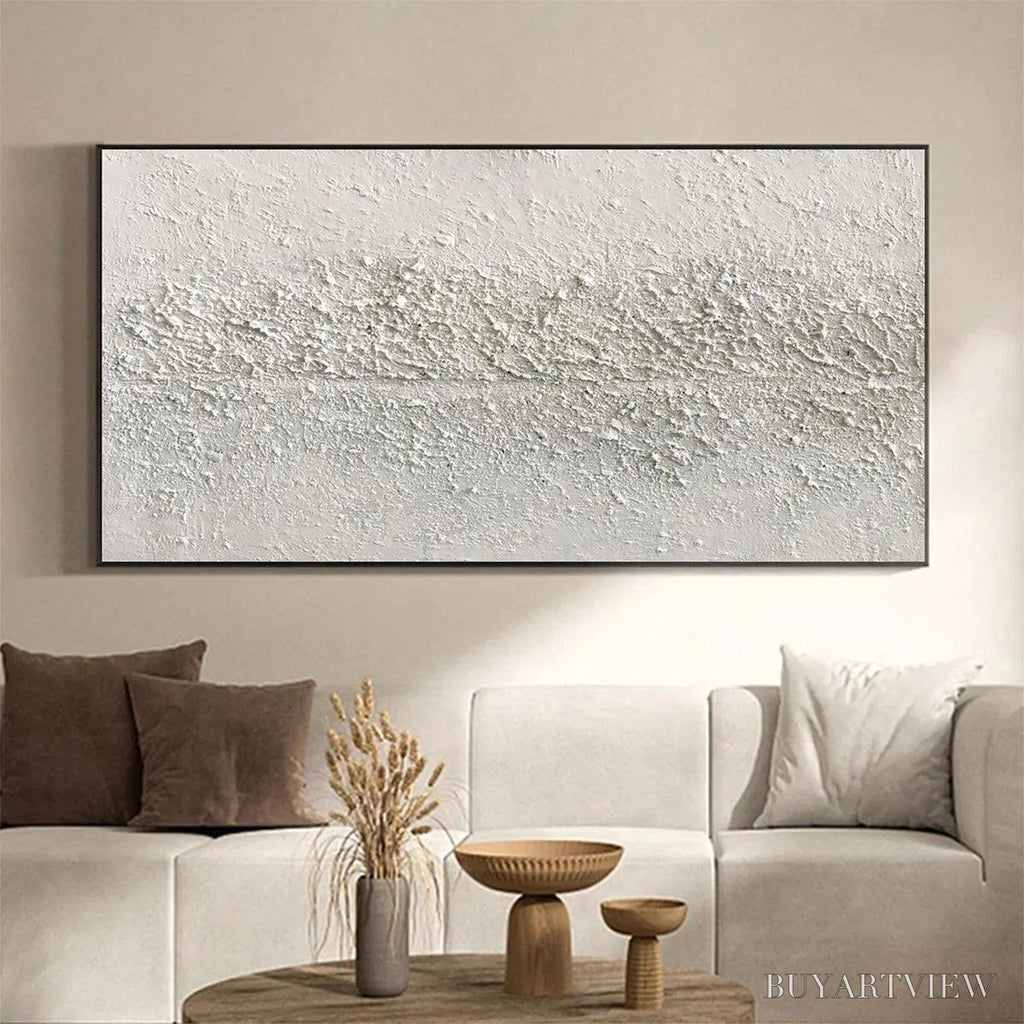 ARTOVITAS Textured Whispers – Textured Minimalist Abstract Painting in White - image 6