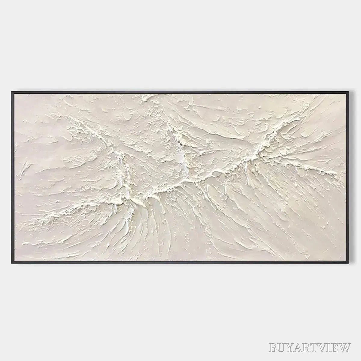 ARTOVITAS White Sands – Textured Minimalist Abstract Painting in White - image 1