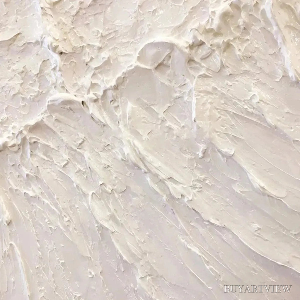 ARTOVITAS White Sands – Textured Minimalist Abstract Painting in White - image 3