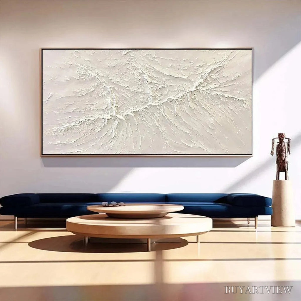 ARTOVITAS White Sands – Textured Minimalist Abstract Painting in White - image 4