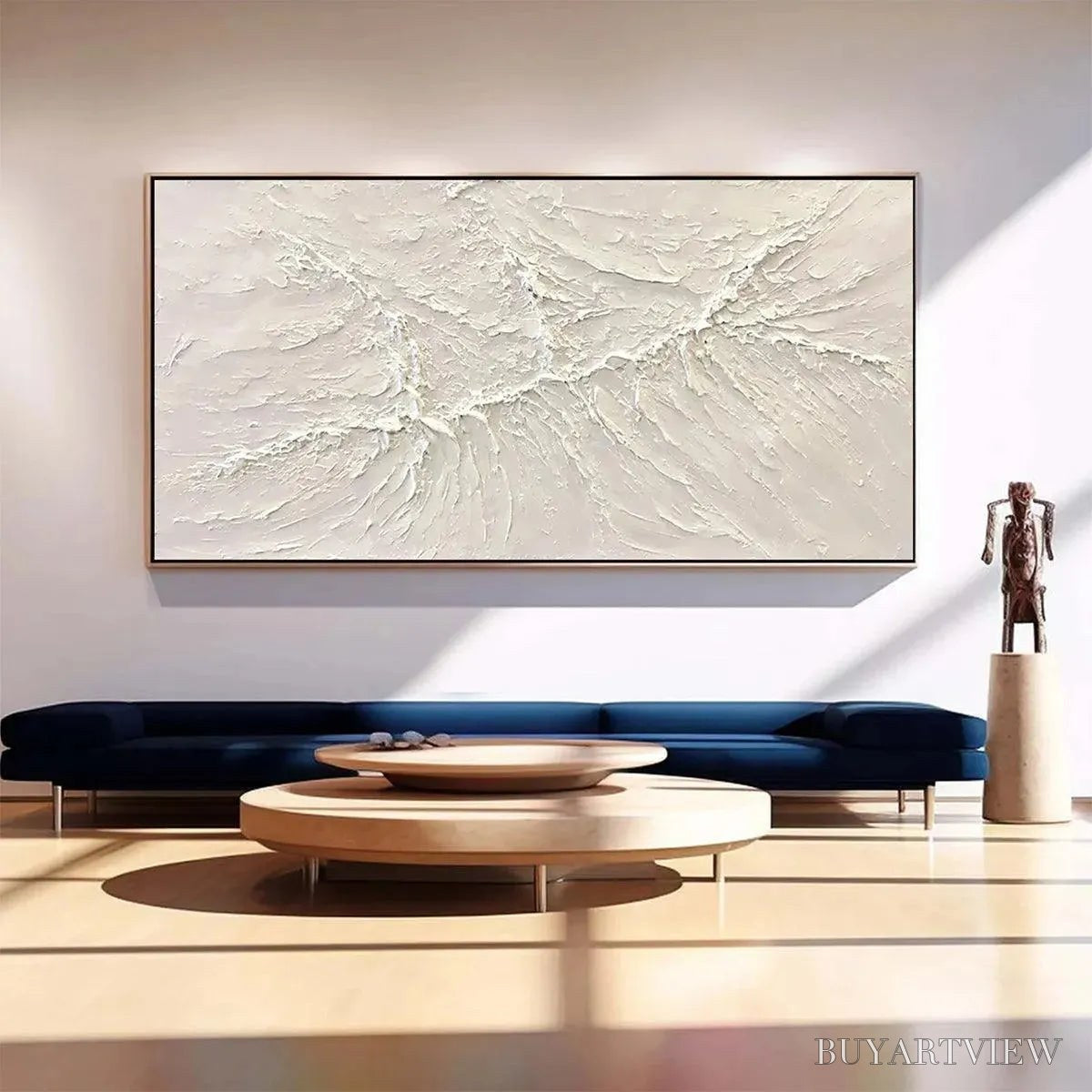 ARTOVITAS White Sands – Textured Minimalist Abstract Painting in White - image 4