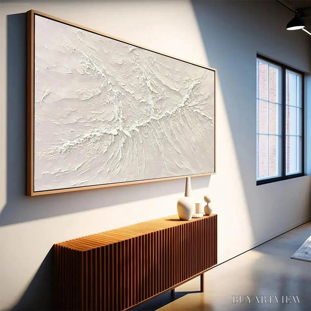 ARTOVITAS White Sands – Textured Minimalist Abstract Painting in White - image 6