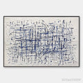 ARTOVITAS Blue Weave – Textured Abstract Painting in Blue and White - image 1