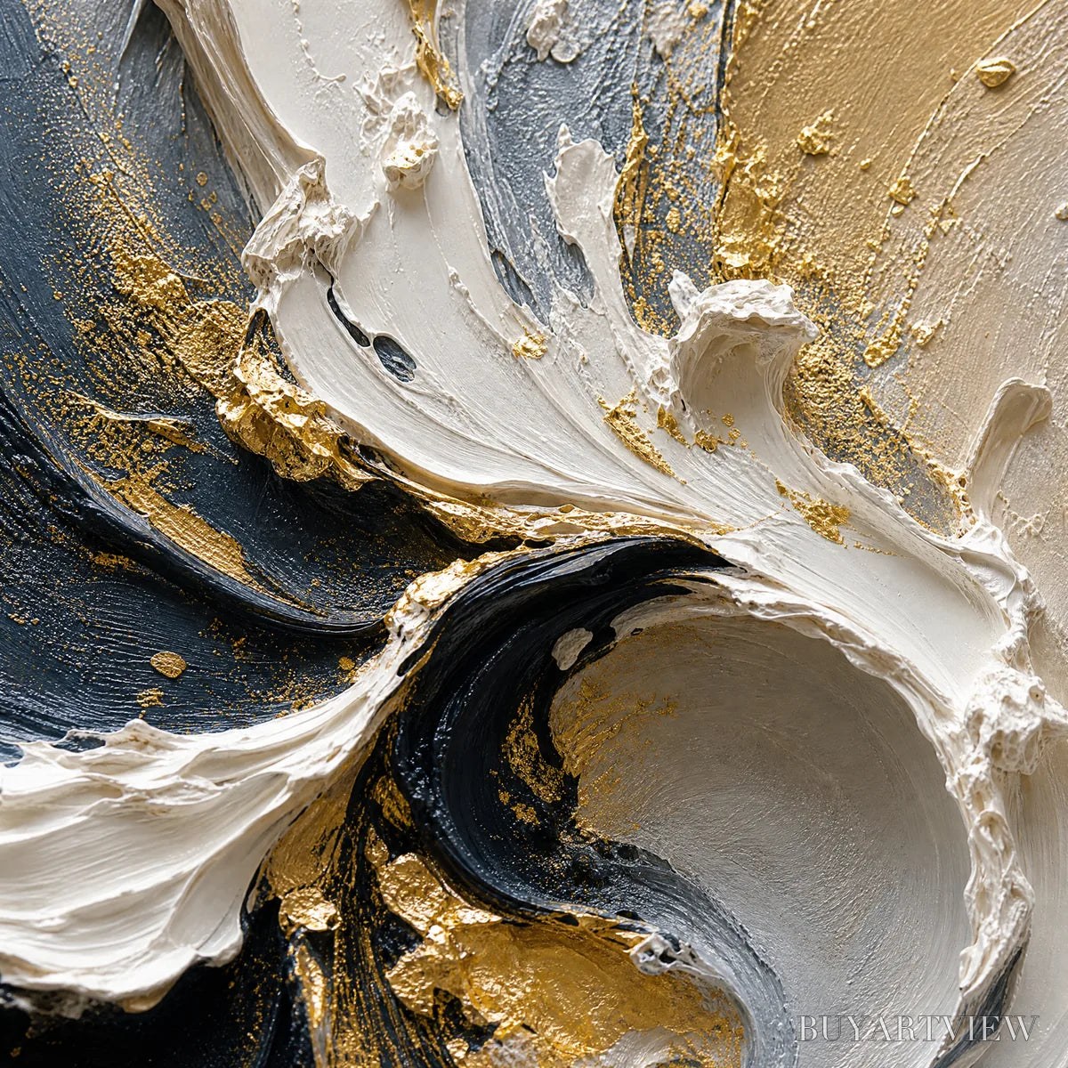 ARTOVITAS Spiral Light – White Gold Spiral Texture Abstract - image 3