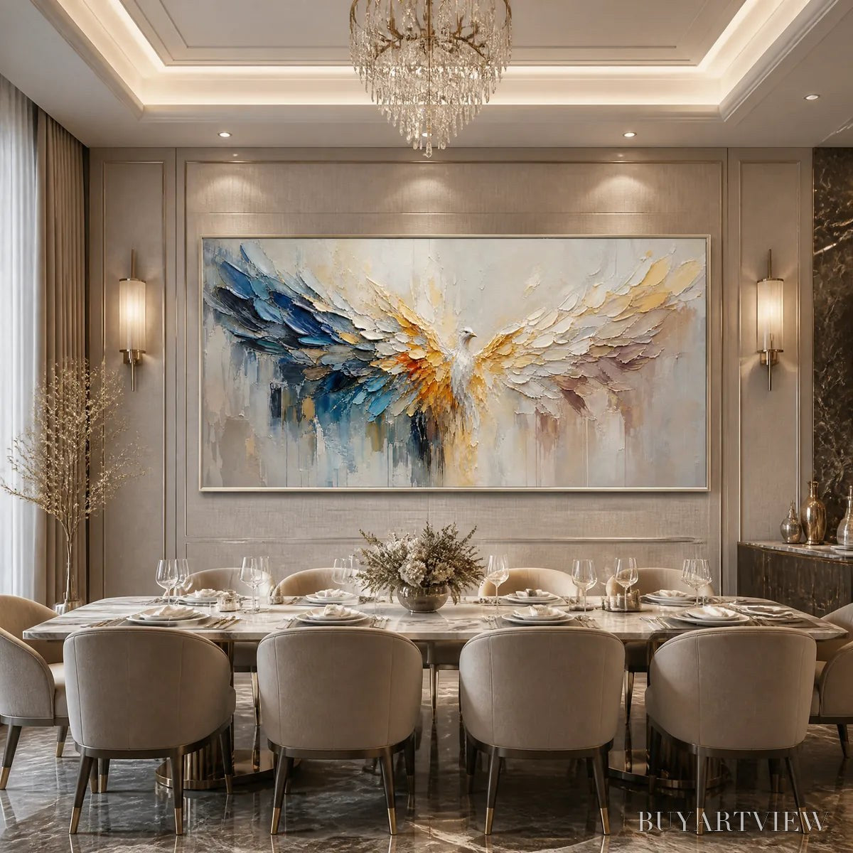 ARTOVITAS Golden Wings – Golden Angel Wings Abstract - image 6