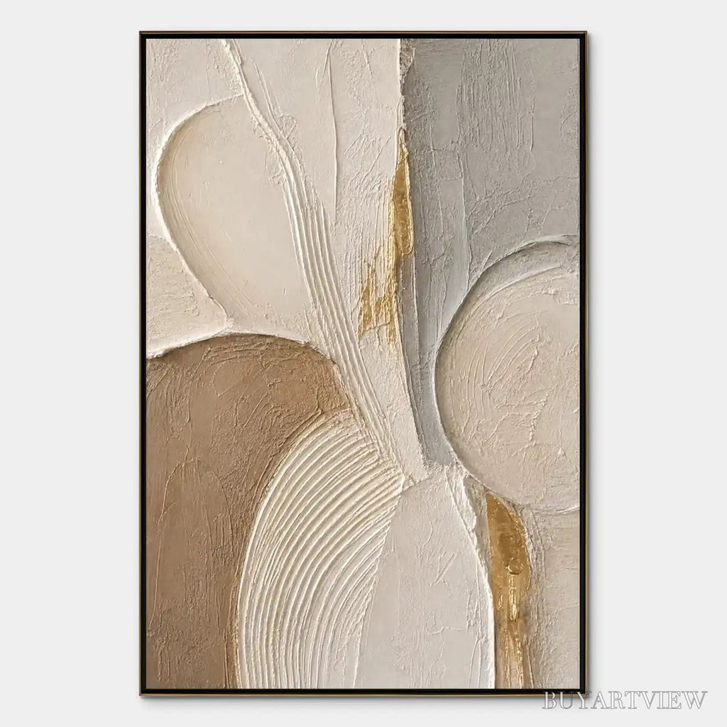 ARTOVITAS Sculpted Quiet – Neutral Sculpted Relief Abstract - image 1