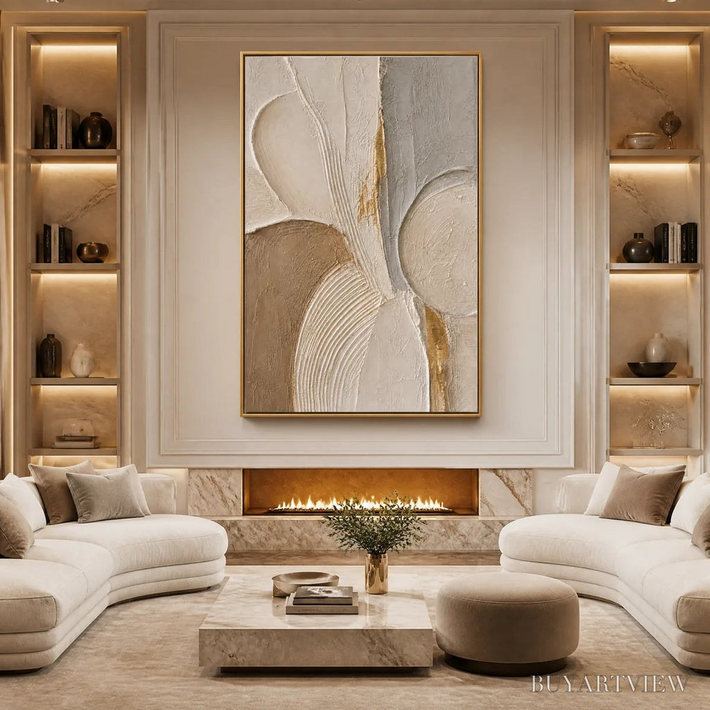 ARTOVITAS Sculpted Quiet – Neutral Sculpted Relief Abstract - image 2