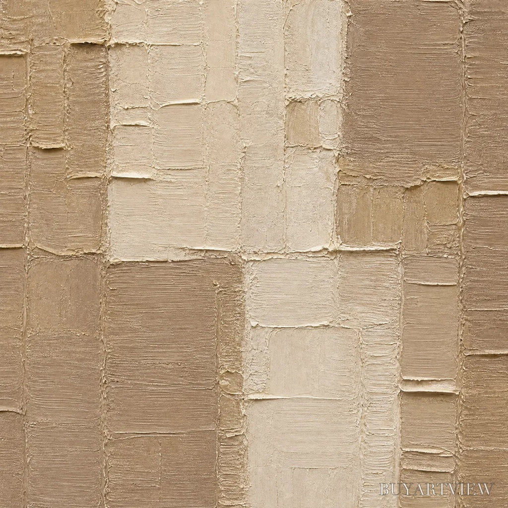 ARTOVITAS Carved Sand – Beige Relief Texture Vertical Painting - image 3