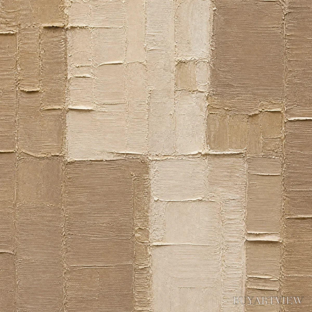ARTOVITAS Carved Sand – Beige Relief Texture Vertical Painting - image 3