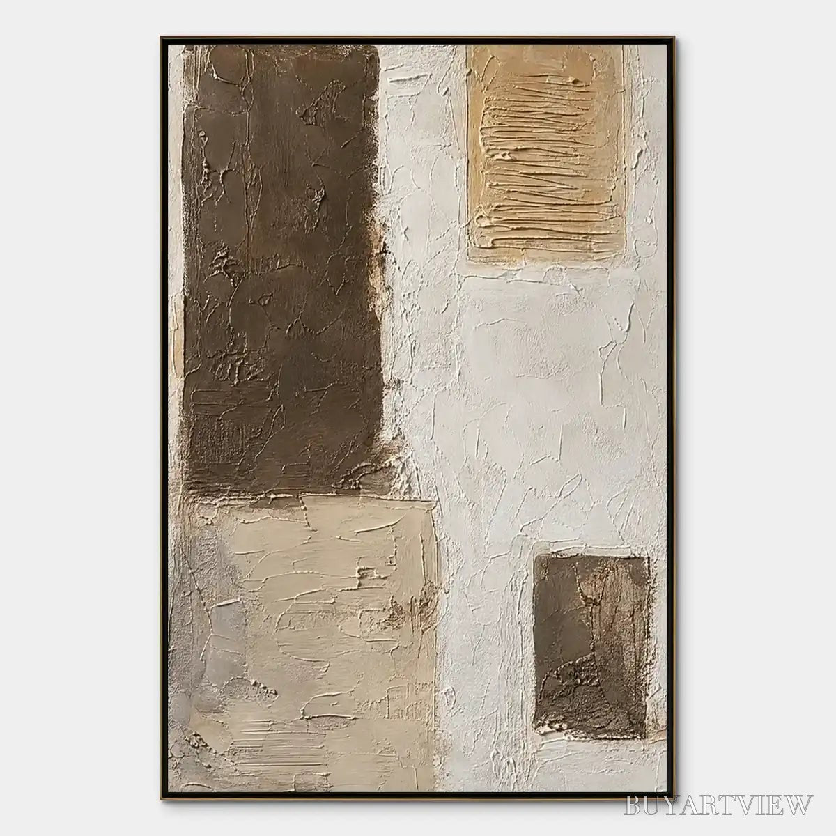 ARTOVITAS Quiet Blocks – Neutral Block Texture Abstract - image 1