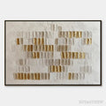 ARTOVITAS Ivory Halo – White Gold Relief Texture Abstract - image 1