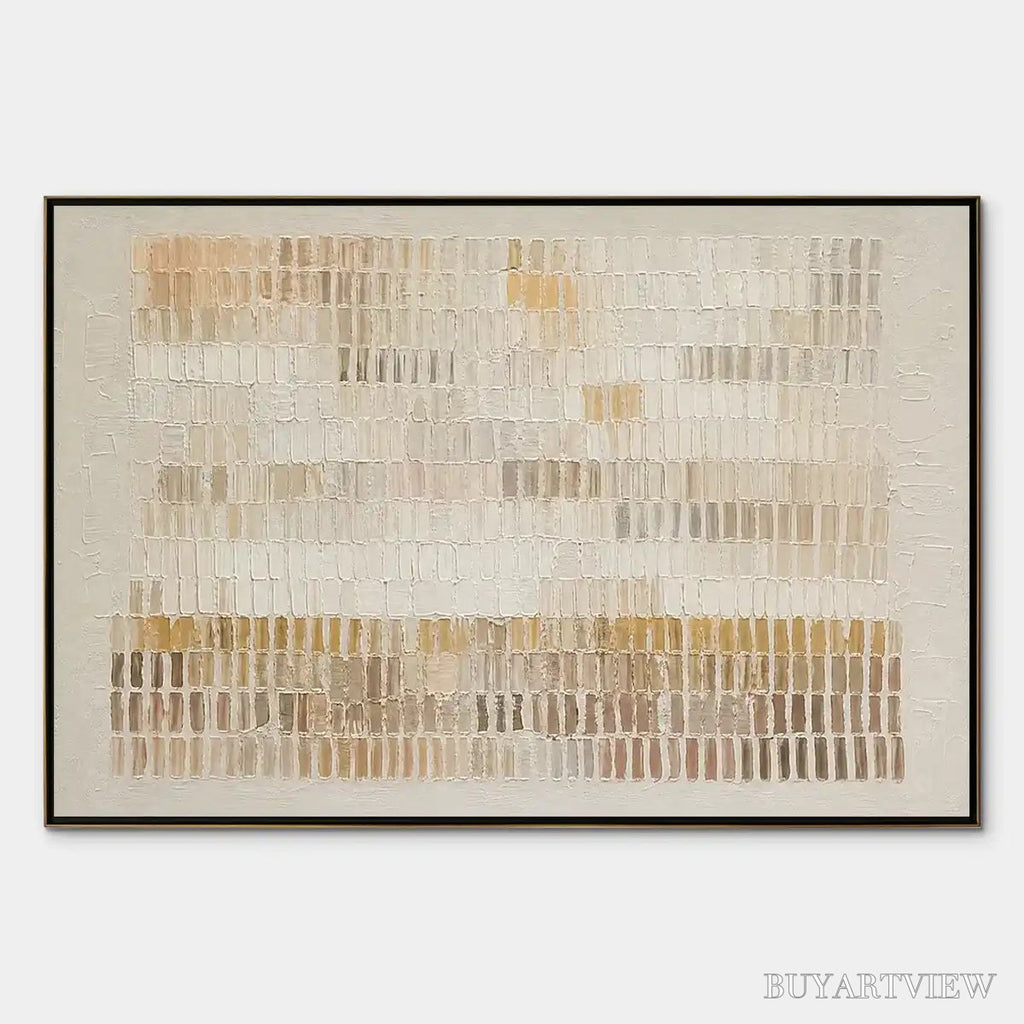 ARTOVITAS Sandline Horizon – Beige Linear Texture Horizontal Abstract - image 1