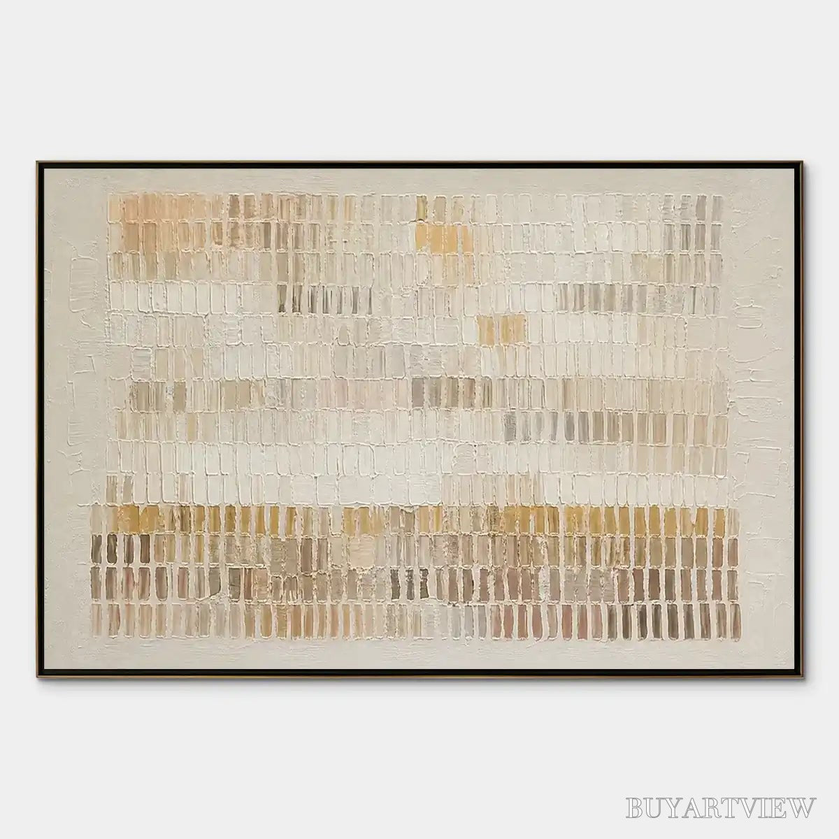 ARTOVITAS Sandline Horizon – Beige Linear Texture Horizontal Abstract - image 1