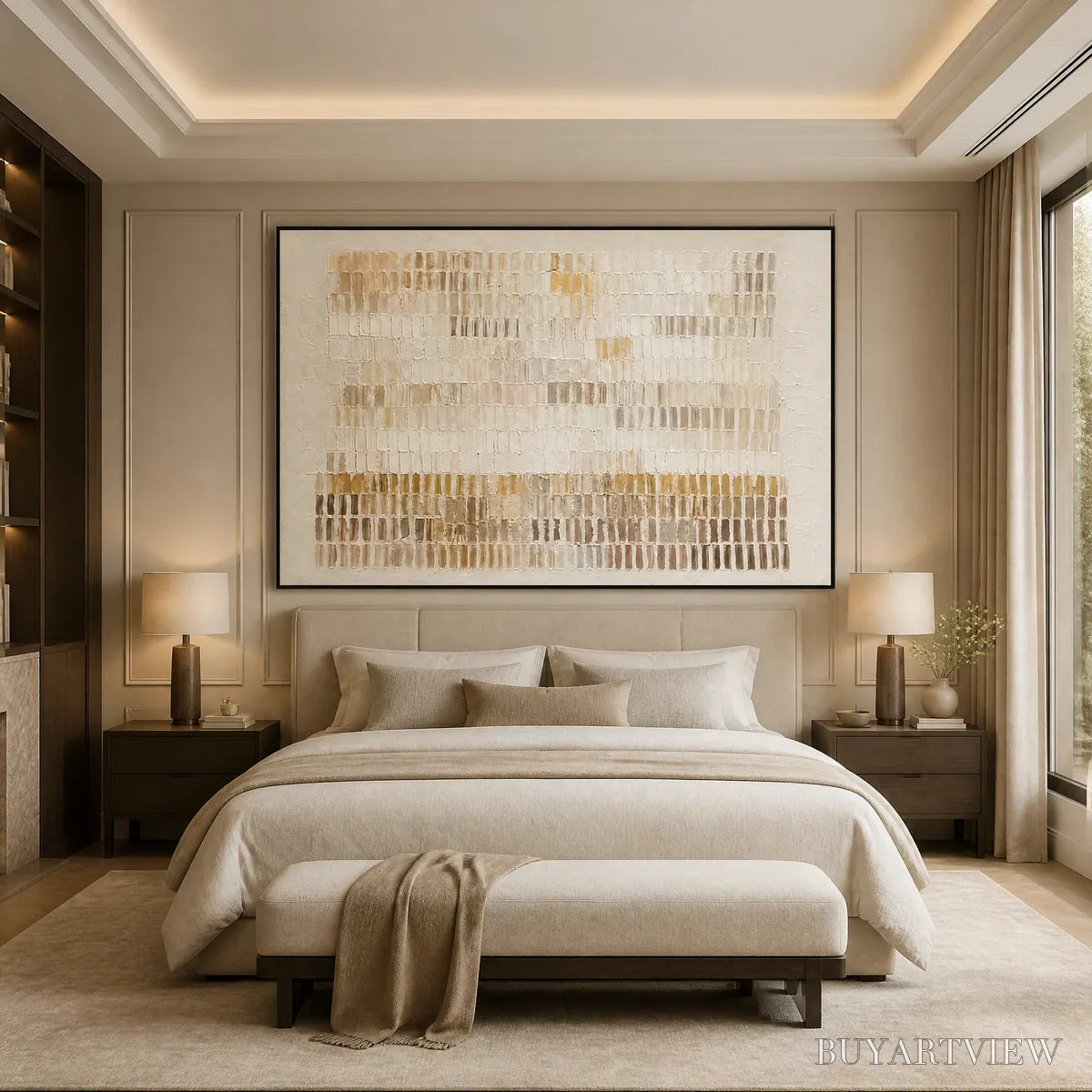 ARTOVITAS Sandline Horizon – Beige Linear Texture Horizontal Abstract - image 5