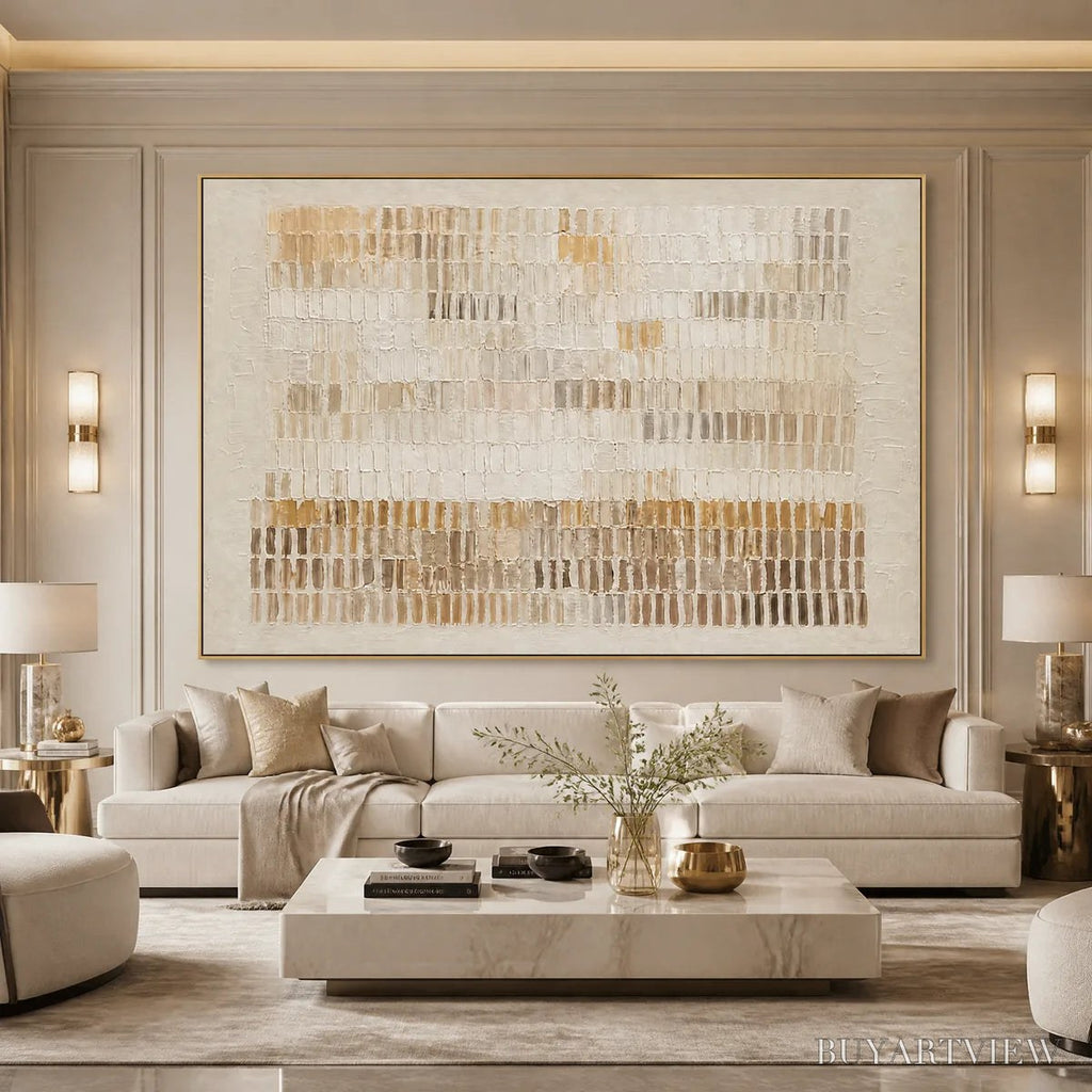 ARTOVITAS Sandline Horizon – Beige Linear Texture Horizontal Abstract - image 6
