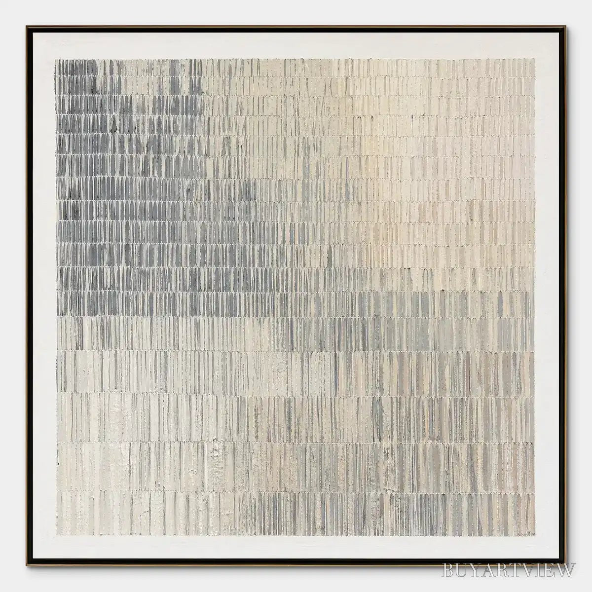 ARTOVITAS Grey Line Calm – Grey White Linear Texture Abstract - image 1
