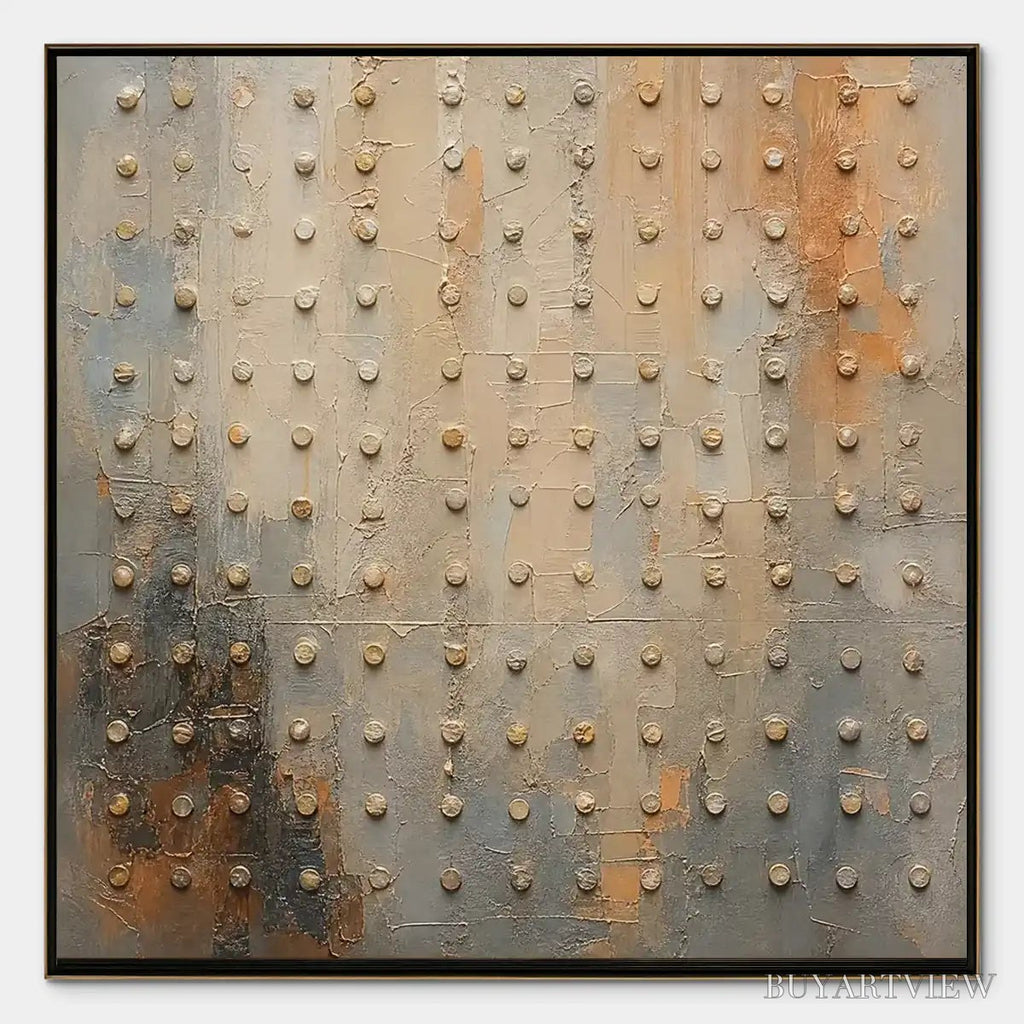 ARTOVITAS Sand Pearl Rhythm – Neutral Beaded Texture Abstract - image 1