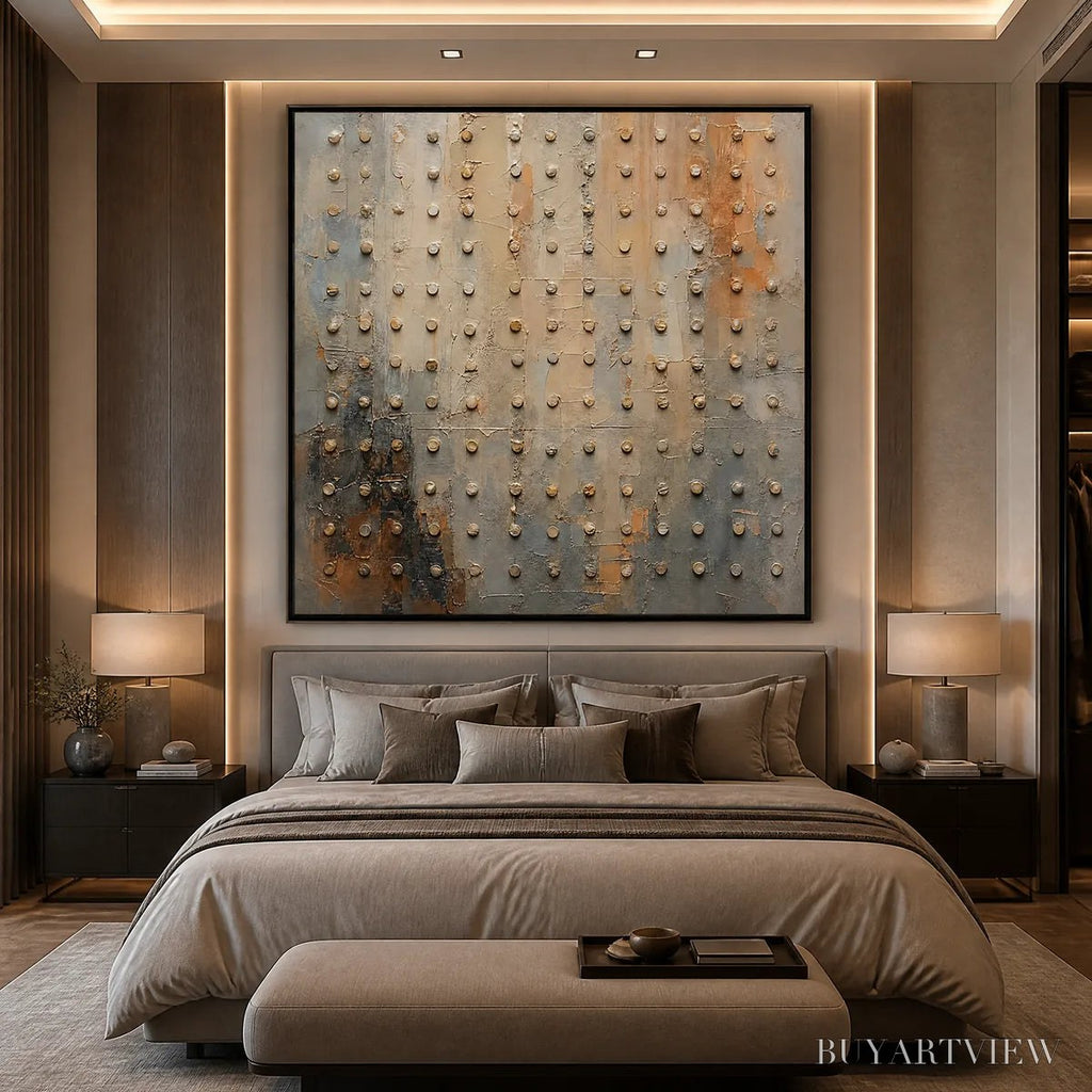 ARTOVITAS Sand Pearl Rhythm – Neutral Beaded Texture Abstract - image 6