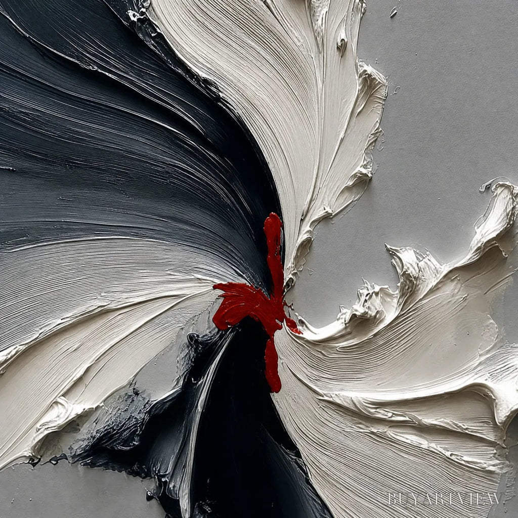 ARTOVITAS Catalyst – Grey & Black Textured Abstract Impasto Oil Painting - image 3