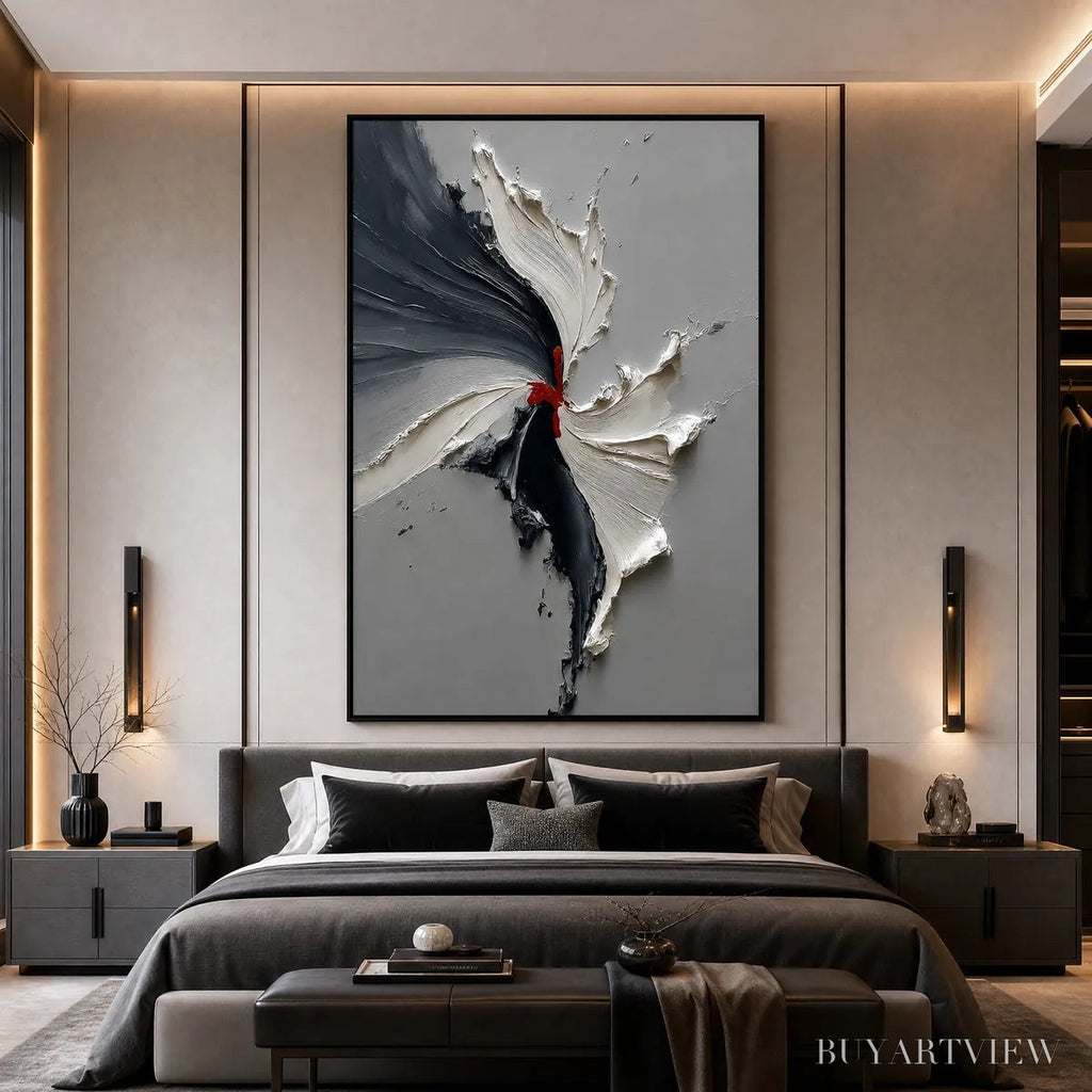 ARTOVITAS Catalyst – Grey & Black Textured Abstract Impasto Oil Painting - image 4