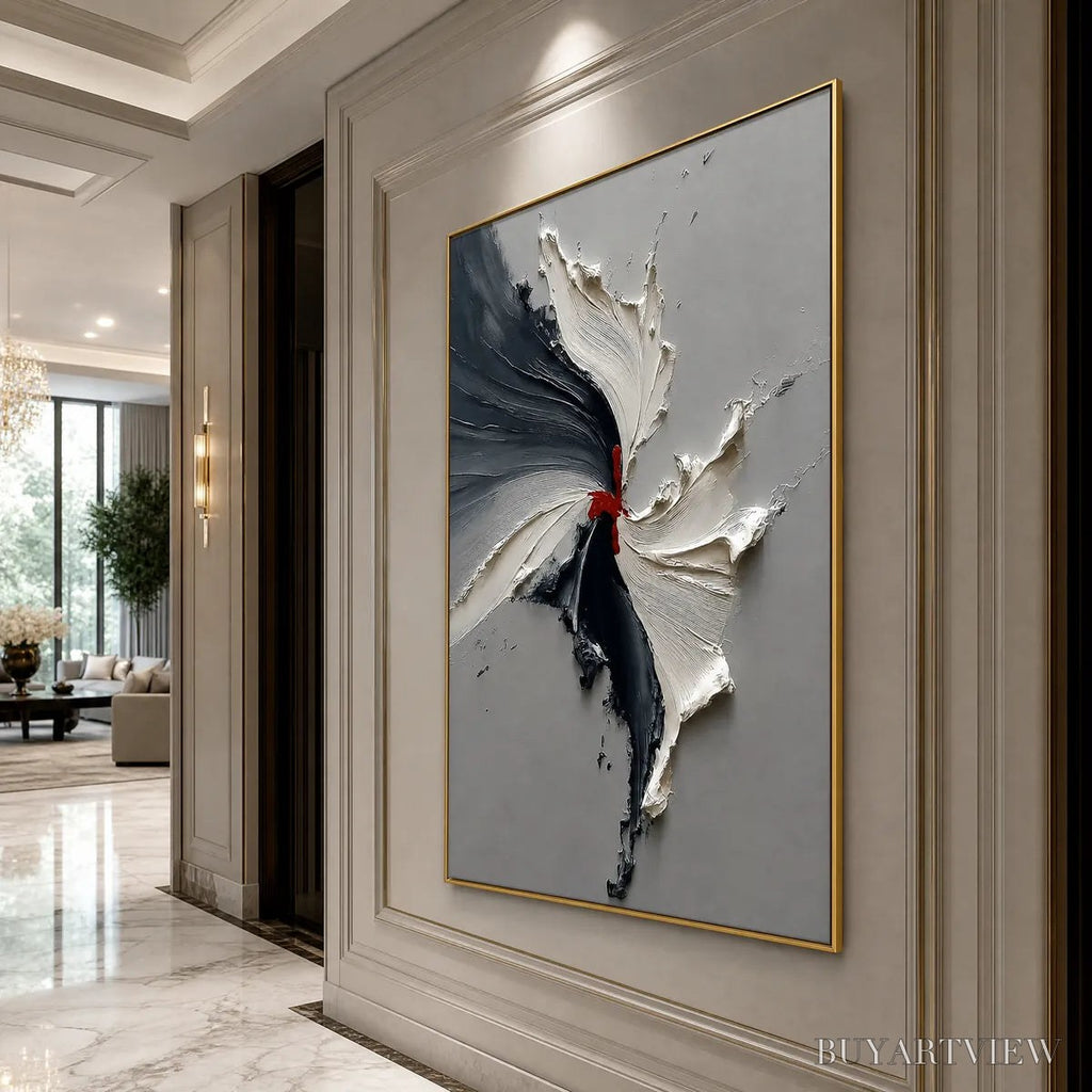 ARTOVITAS Catalyst – Grey & Black Textured Abstract Impasto Oil Painting - image 5