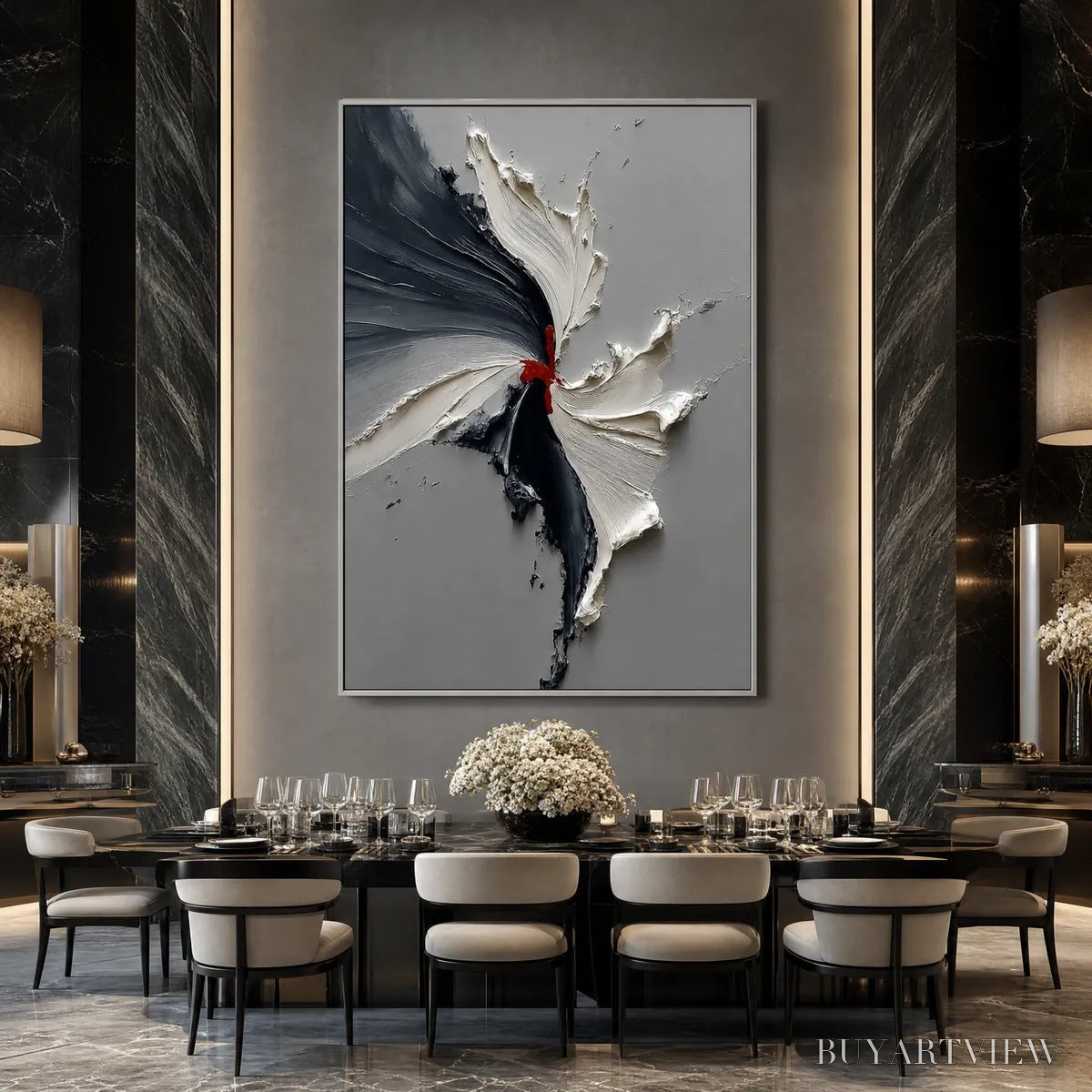 ARTOVITAS Catalyst – Grey & Black Textured Abstract Impasto Oil Painting - image 6