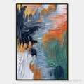 ARTOVITAS Ethereal Cascade – Textured Vertical Abstract Art with Gold Accents - image 1