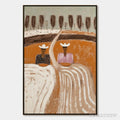 ARTOVITAS Sisters of the Soil – Textured Boho Folk Art Painting with Earthy Tones - image 1