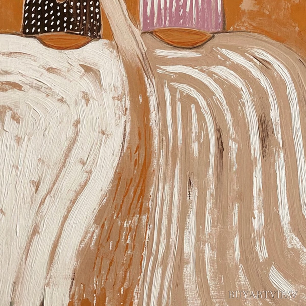 ARTOVITAS Sisters of the Soil – Textured Boho Folk Art Painting with Earthy Tones - image 5