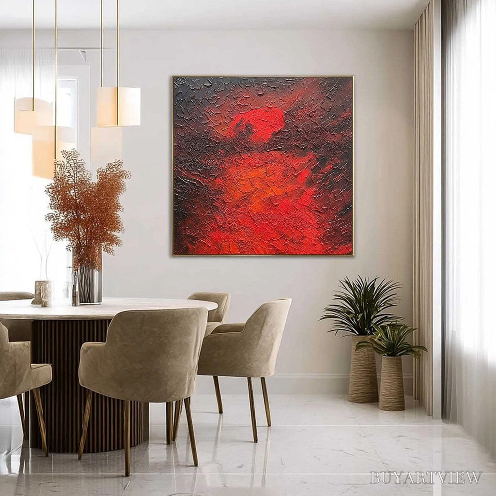 ARTOVITAS Inferno – Large Textured Red and Black Abstract Impasto Painting - image 2