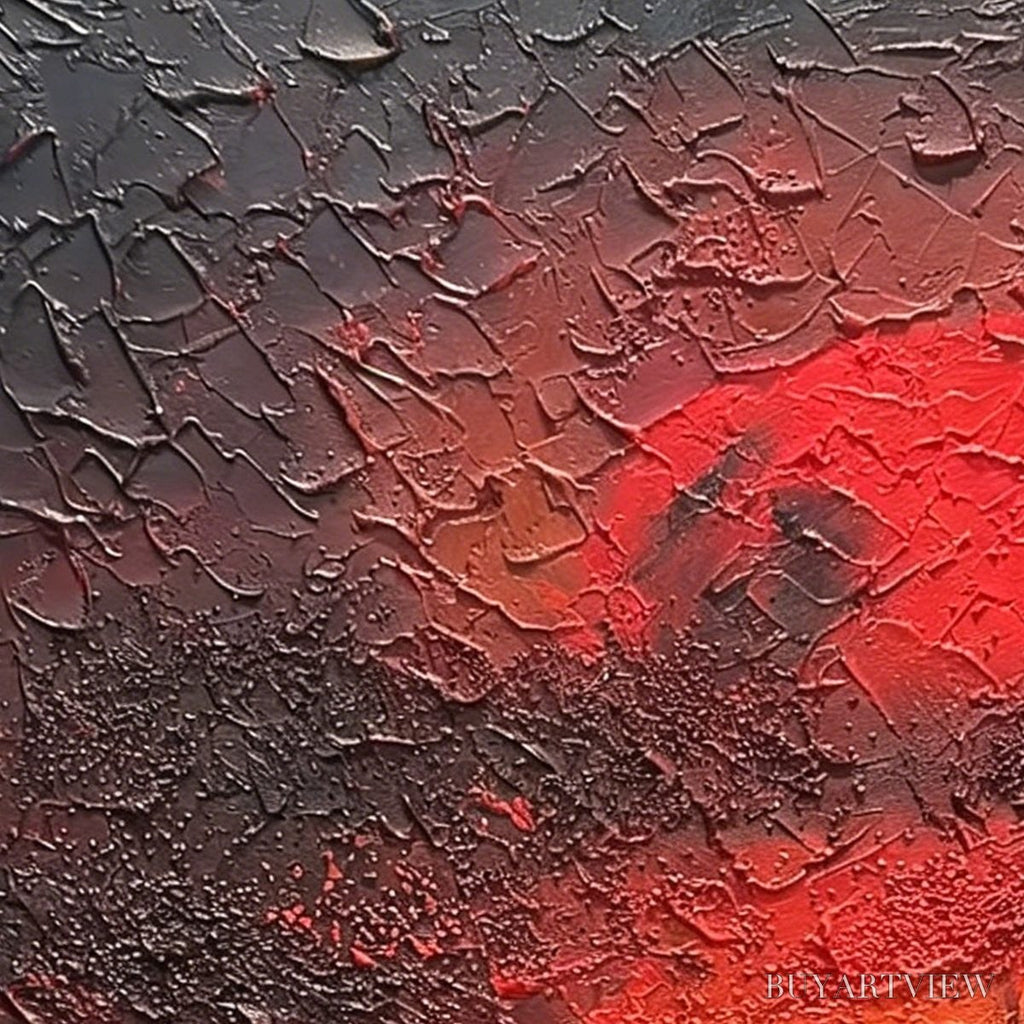 ARTOVITAS Inferno – Large Textured Red and Black Abstract Impasto Painting - image 5