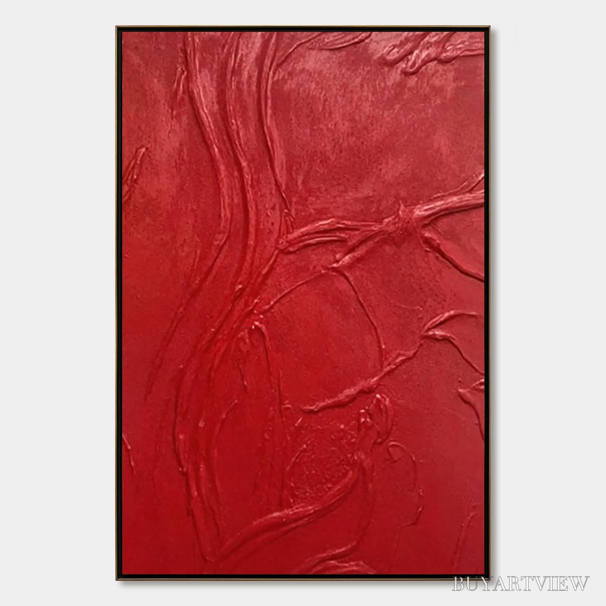 ARTOVITAS Ardor – Bold Red Textured Abstract Impasto - image 1