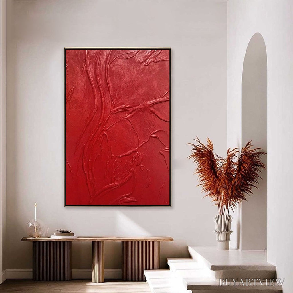 ARTOVITAS Ardor – Bold Red Textured Abstract Impasto - image 4