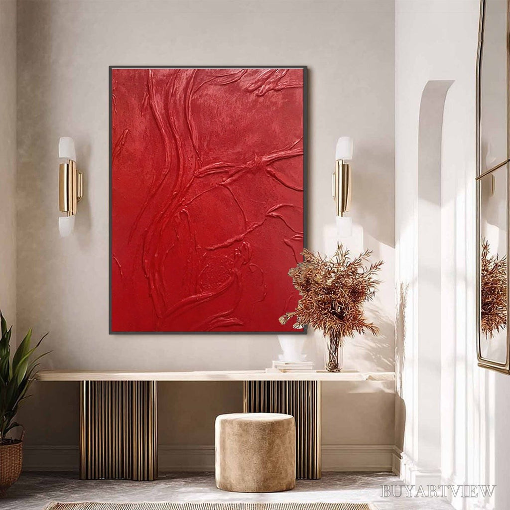 ARTOVITAS Ardor – Bold Red Textured Abstract Impasto - image 6