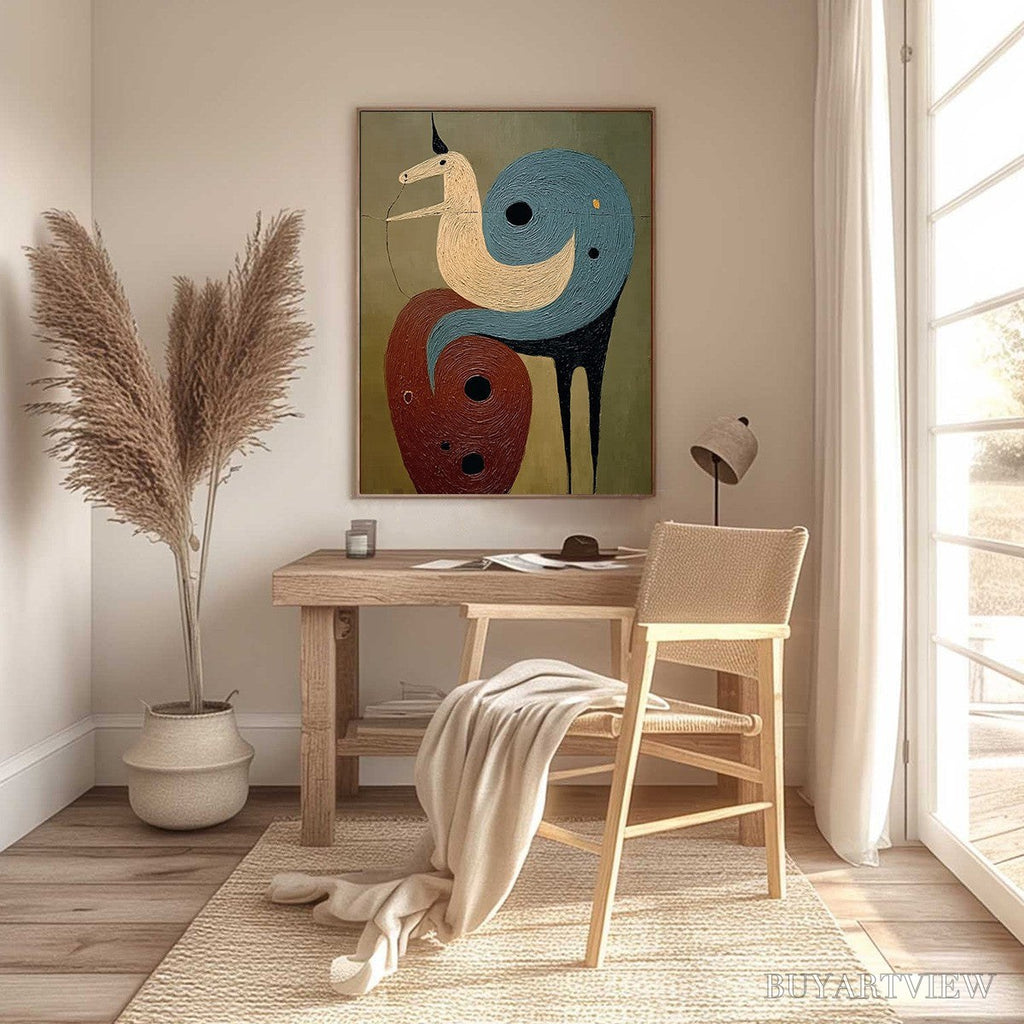 ARTOVITAS Spiral Guardian – Textured Abstract Mythical Creature Oil Painting - image 6