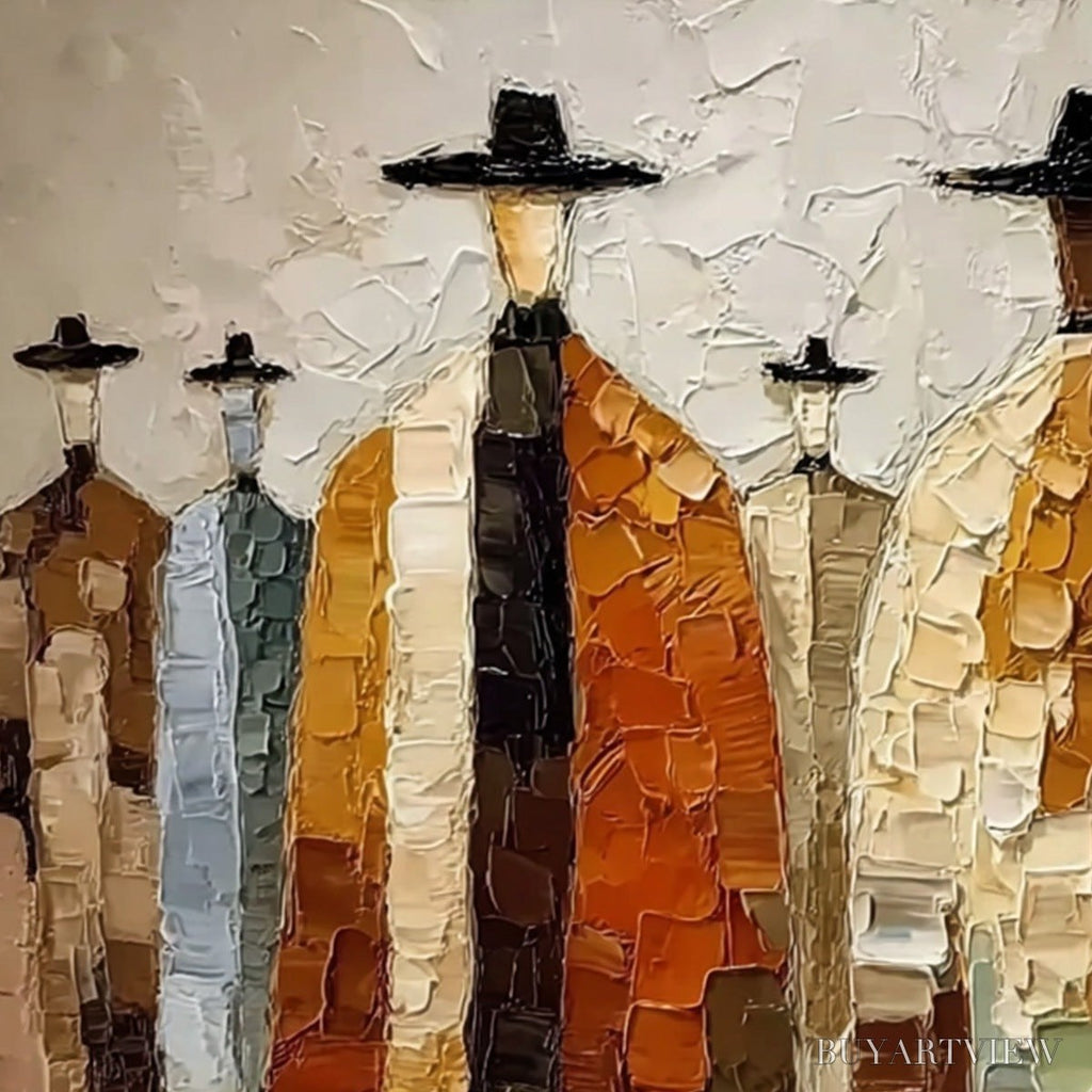 ARTOVITAS the Fellowship – Heavy Texture Palette Knife Painting of Figures - image 3