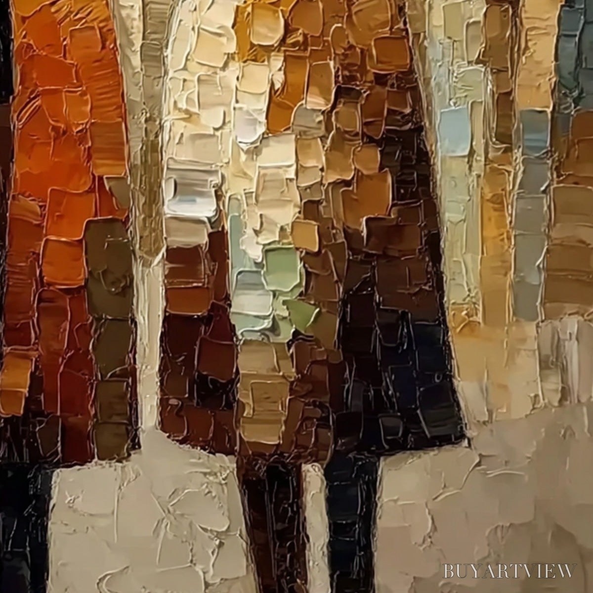 ARTOVITAS the Fellowship – Heavy Texture Palette Knife Painting of Figures - image 5