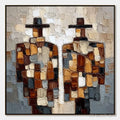 ARTOVITAS the Companions – Textured Impasto Abstract Figures Painting - image 1
